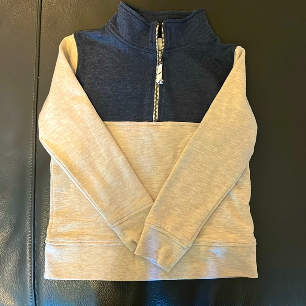 Boys pullover, khaki and navy. Super soft, size small, Crewcuts brand. EUC.